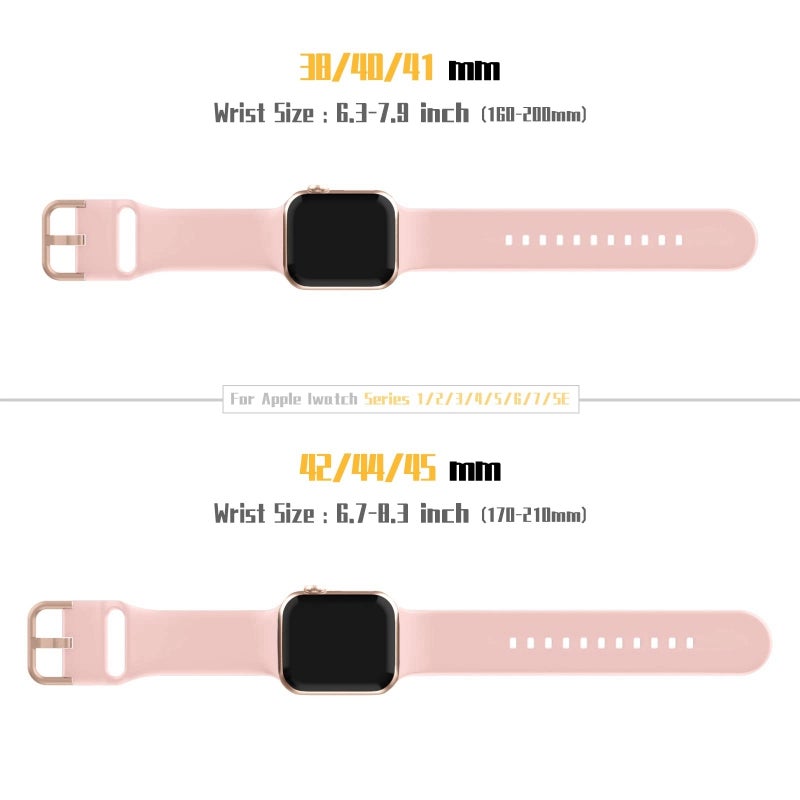 لساعة Apple Watch Series 10 46 مم سوار سيليكون بإبزيم دبوس (وردي) - Image 2